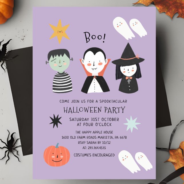 Halloween Party Spooktacular Boo Invitation Einladung (Von Creator hochgeladen)