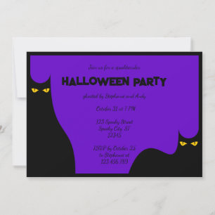 Halloween-Party Spooky Schwarze Katzen glänzende A Einladung