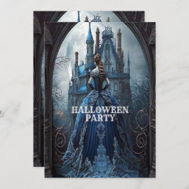 Halloween-Party Spuk House Blue Night Beängstigend Einladung