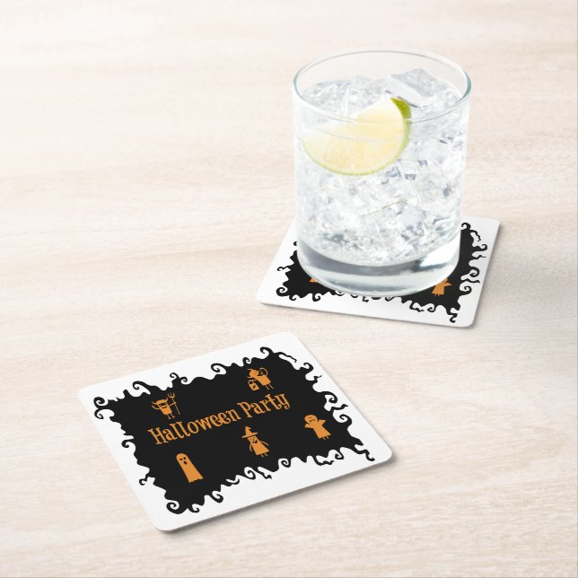 Halloween-Party Square Paper Untersetzer (Vor Ort)