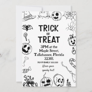 Halloween-Party, Süßes oder Saures gruselige Einla Einladung