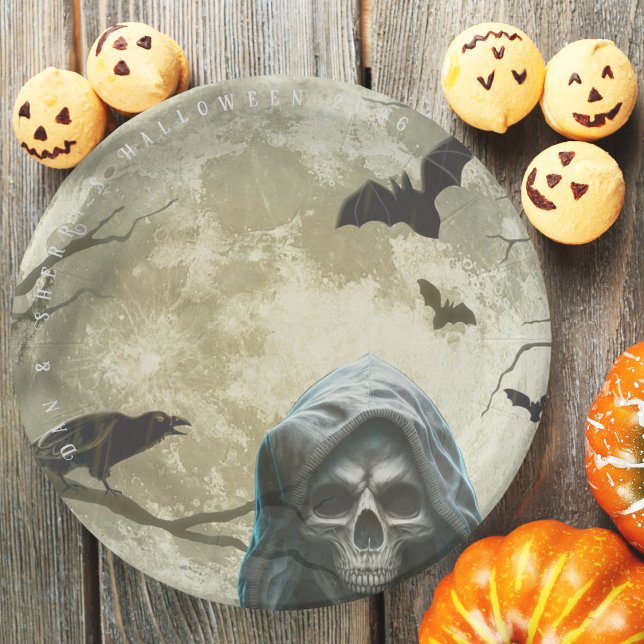 Halloween-Party-Teller für grimmige Sensenmann Pappteller (Grim Reaper Halloween Party Paper Plates)