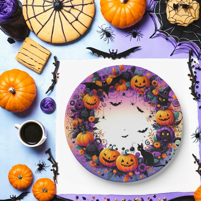 Halloween-Party-Teller: Spookes und festes Design Pappteller (Von Creator hochgeladen)