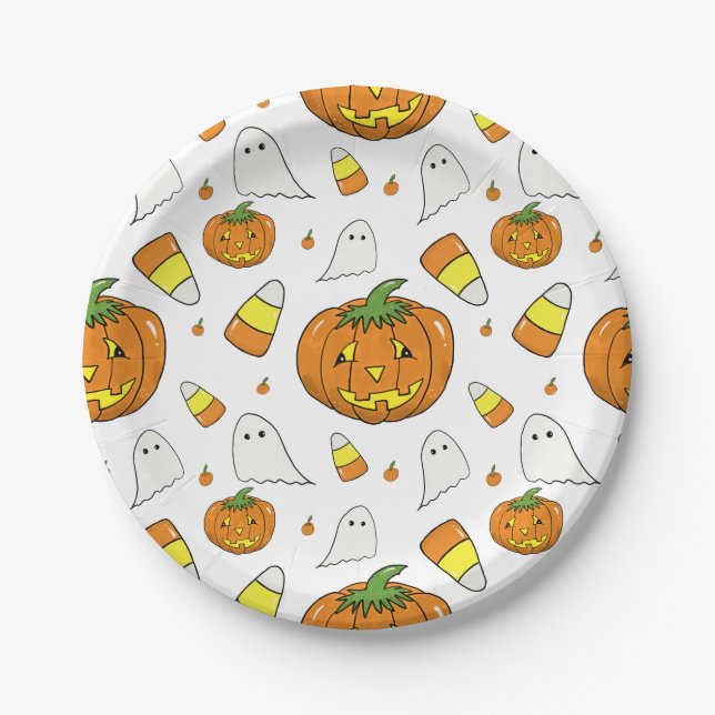Halloween-Party-Tellerplatten Pappteller (Vorderseite)
