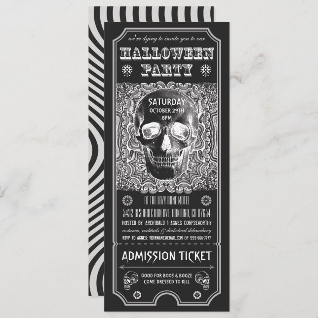 Halloween-Party Ticket Einladungen Psychedelic (Vorne/Hinten)
