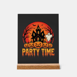 Halloween-Party-Time-Geist-Kürbis-Design_1 Acrylschild