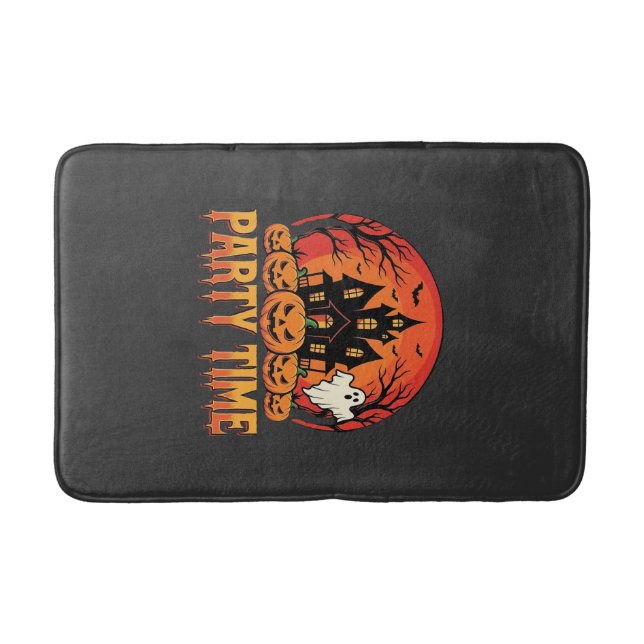 Halloween-Party-Time-Geist-Kürbis-Design_1 Badematte (Vorderseite)