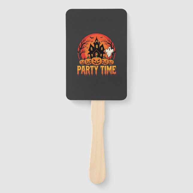 Halloween-Party-Time-Geist-Kürbis-Design_1 Fächer (Vorderseite)