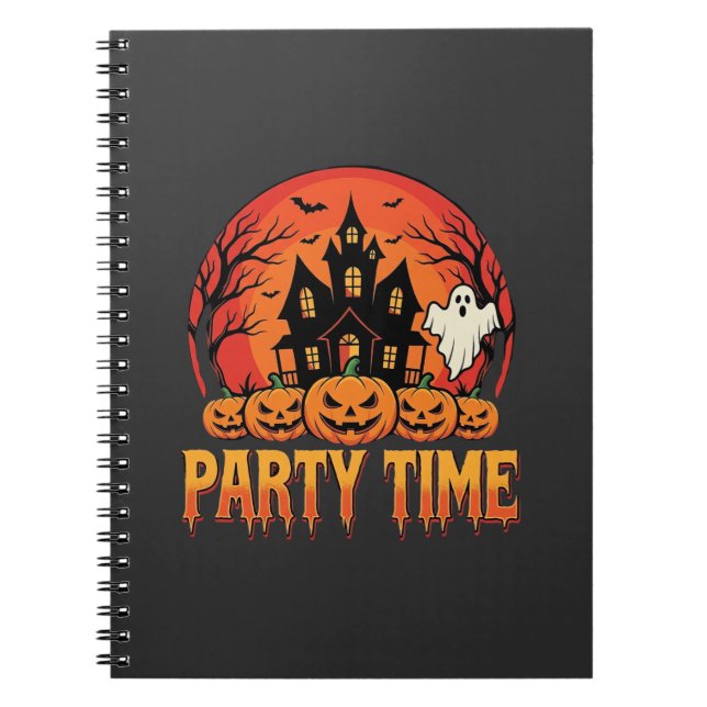 Halloween-Party-Time-Geist-Kürbis-Design_1 Notizblock (Vorderseite)