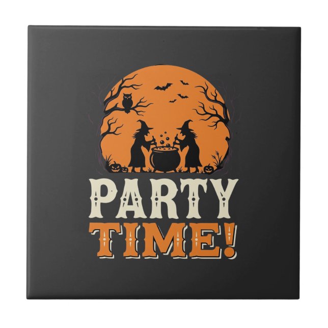 Halloween-Party-Time-Hexenkessel-Design_1 Fliese (Vorderseite)