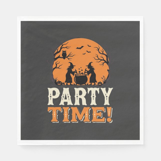 Halloween-Party-Time-Hexenkessel-Design_1 Serviette (Vorderseite)