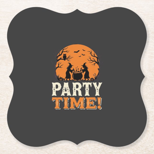 Halloween-Party-Time-Hexenkessel-Design_1 Untersetzer (Vorderseite)