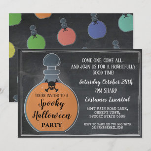 Halloween-Party-Tränke Giftflasche Totenkopf Knoch Einladung