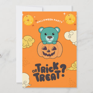 Halloween-Party-Trick oder Bear Pumkin-Urlaub Feiertagskarte