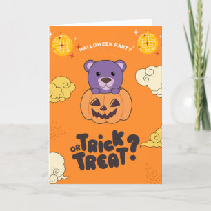 Halloween-Party-Trick oder Bear Pumkin-Urlaub Feiertagskarte