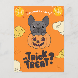Halloween-Party Trick oder Behandlung Französisch Feiertagspostkarte
