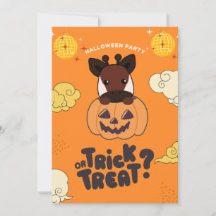 Halloween-Party Trick oder Behandlung Okapi Pumkin Feiertagskarte