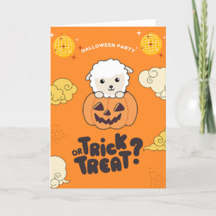 Halloween-Party Trick oder Behandlung Schafspuppe Feiertagskarte