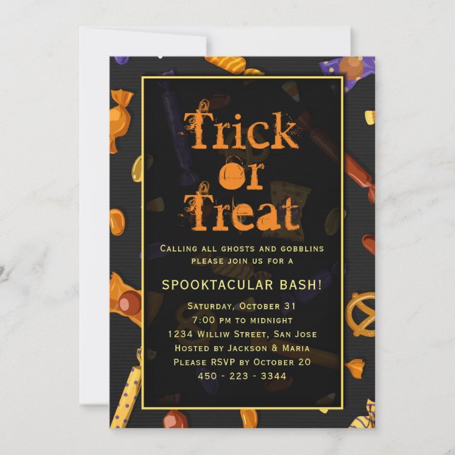 Halloween-Party Trick oder Behandlung Spooktacular Einladung (Vorderseite)
