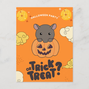 Halloween-Party Trick oder Treatment Tapier Pumkin Feiertagspostkarte