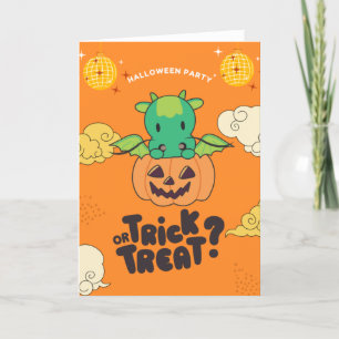 Halloween-Party Trick oder Treten Dragon Pumkin Ho Feiertagskarte