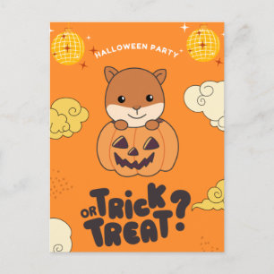 Halloween-Party-Trick oder Treuhandschuh Feiertagspostkarte