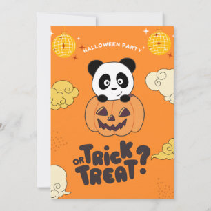 Halloween-Party Trick Or Treat Panda Kürbis Feiert Feiertagskarte