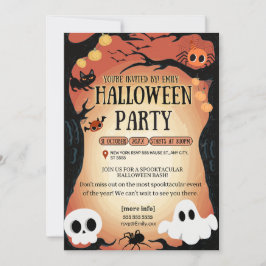 Halloween-Party-Typografie Moderner Sofortdownload Einladung