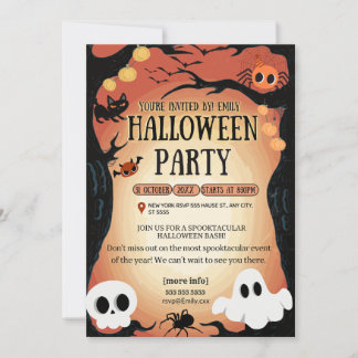 Halloween-Party-Typografie Moderner Sofortdownload Einladung