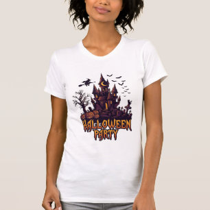 Halloween-Party Verlassenes Schloss Kürbisse Flede T-Shirt