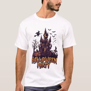 Halloween-Party Verlassenes Schloss Kürbisse Flede T-Shirt