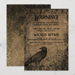 Halloween-Party Vintag Gothic Raven Einladung
