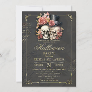 Halloween-Party Vintag Gothic Skull Einladung