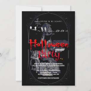 Halloween-Party Vintage-Gothic-Haus Einladung