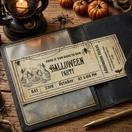 Halloween-Party Vintage Gothic Skelett Ticket Einladung
