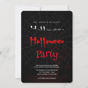 Halloween-Party Vintage-Gotisch, Spinnennetz Einladung