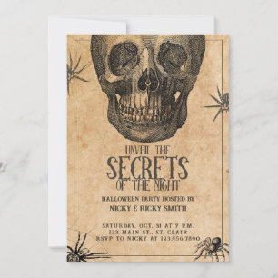 Halloween-Party, Vintage-Totenschädel, Kostüm-Part Einladung