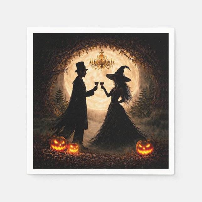 Halloween-Party Wein Thema  Serviette (Vorderseite)