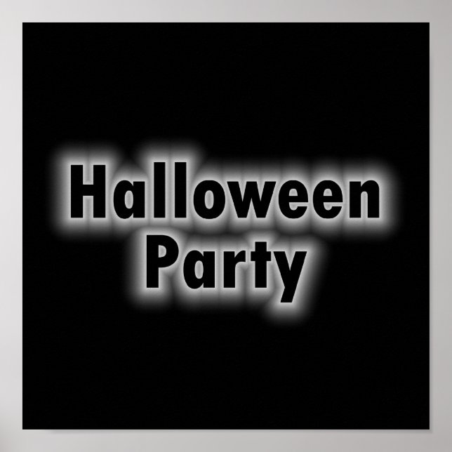 Halloween-Party White Glow Poster (Vorne)