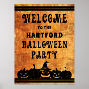 Halloween-Party Willkommen Personalisiert Poster