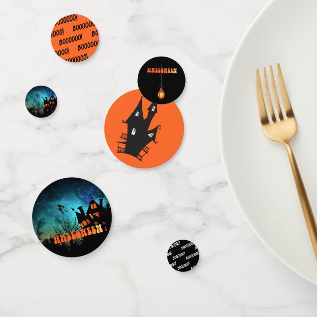 Halloween-Party Witz Dark House Orange Konfetti (Gruppe)