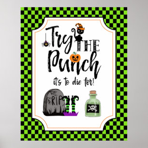 Halloween-Party-Zeichen versuchen Sie das Punch-Ba Poster