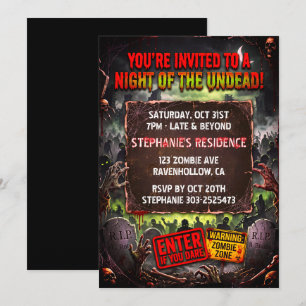 Halloween-Party Zombie Untoter Einladung