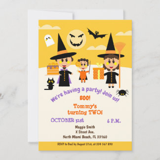 Halloween-Party zum zweiten Geburtstag eines Babys Einladung