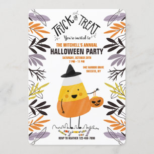 Halloween-Party zur Einladung von Candy Corn