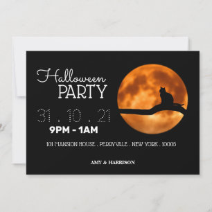 Halloween-Party zur Silhouette von Blutmonden und 