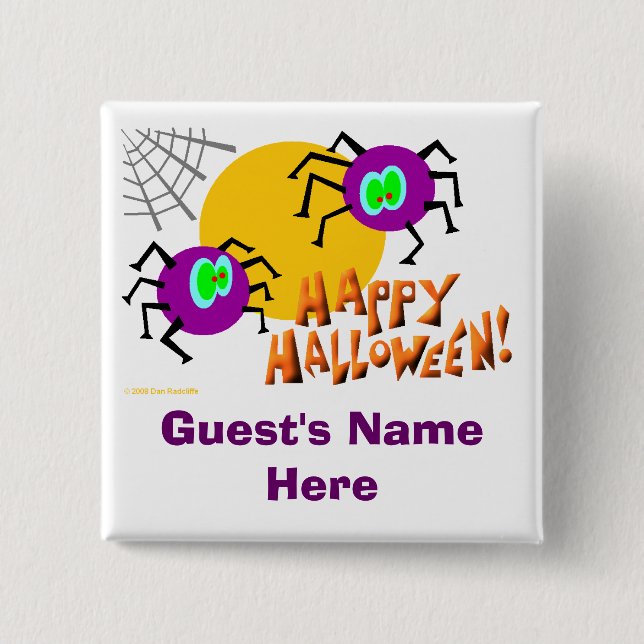 Halloween-Partynametag-Knöpfe Button (Vorderseite)