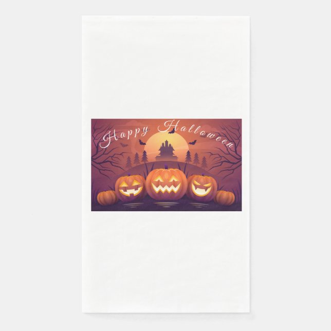 Halloween-Partyservietten mit Kürbisdesign  Serviette (Vorderseite)