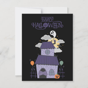 Halloween Pastel Goth Spuk House Postkarte