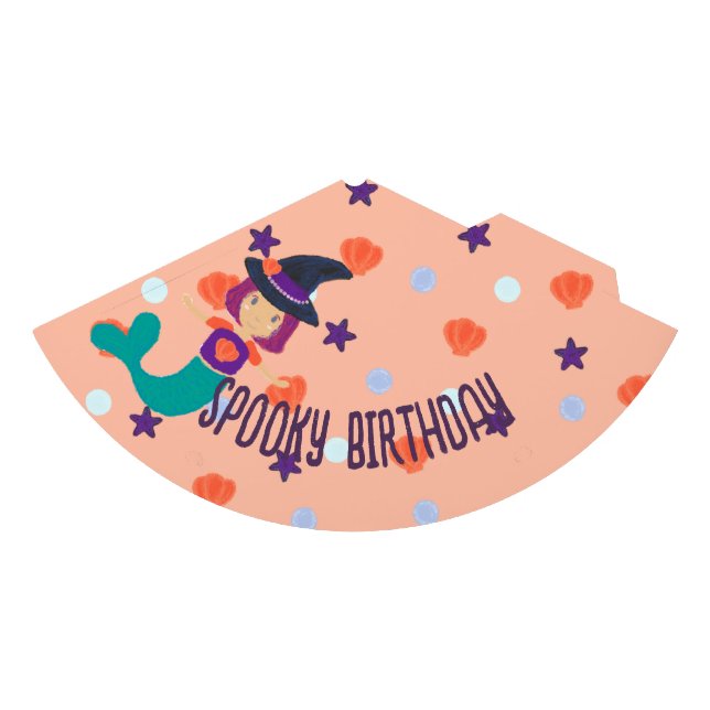 Halloween Pastel Mermaid Hexe Spooky Geburtstag Partyhütchen (Vorderseite)